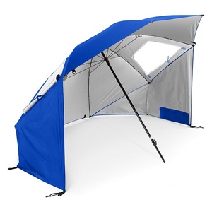 SPF 50+ Windproof Iron <b>Frame</b> Heavy Duty Manual Picnic Umbrella for Sand Anchoring at Concerts Festivals & Outdoor Events - Product Image 1