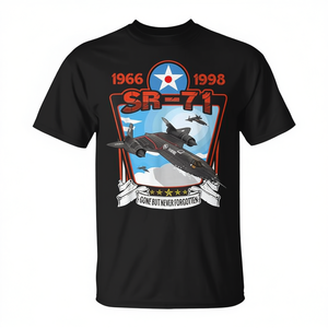 Camiseta Sr71 Blackbird 1966 1998 Diseño de avión militar desaparecido pero nunca olvidado - Product Image 2