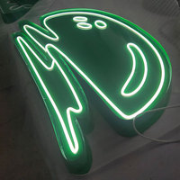 Letrero de Neón Personalizado con Logotipo de Tienda, Letrero Luminoso LED de Acero Inoxidable para Exteriores