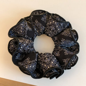 Nouveauté Automne : Chouchous Élastiques Double Couche en Tissu Vintage Imprimé Paisley Café pour Femmes - Product Image 3