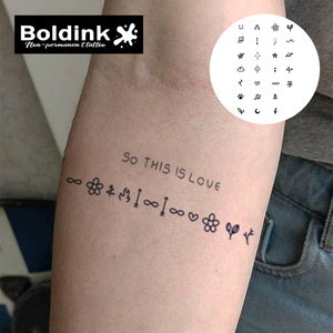 Boldlink - Pegatinas de Tatuajes Semipermanentes Realistas, Diseño Nuevo, Mini Símbolos, Resistentes al Agua y al Sudor, 15 Días/2 Semanas - Product Image 2