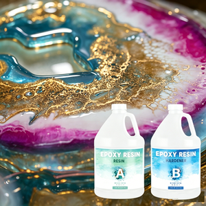 Kit de résine époxy de haute qualité 1 gallon/set, résistant au jaunissement, transparent comme du cristal, pour moulage et revêtement. - Product Image 1