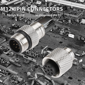 M12บัดกรีที่มีรหัส8Pin ตัวผู้ที่มีฉนวนป้องกัน M12การเขียนโค้ด8pin ปลั๊กประสาน M12ขั้วต่อ8pin - Product Image 3