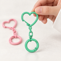 Porte-clés Cœur Couleur Bonbon avec Fermoir à Pression et Anneau à Ressort pour Noël, Cadeau Femme, Accessoires DIY, Breloque de Sac