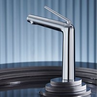 Robinet de lavabo en laiton chromé au design moderne, mitigeur créatif pour meuble de salle de bain, robinet anti-éclaboussures