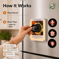 Lecteur CD NFC IVE personnalisé, aimant de réfrigérateur, DIY, 9 disques vinyles, décoration Coachella, veilleuse rotative