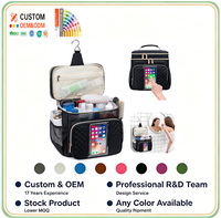 Organisateur de maquillage suspendu personnalisé, sac cosmétique, sac de voyage, sac de toilette, grandes trousses de toilette