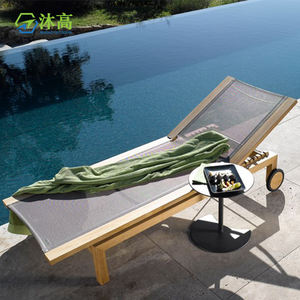 سرير نهاري خشبي من خشب الساج بتصميم عصري أنيق من Mugao ، سرير نهاري خشبي للفناء الخارجي والمنتجع والمسبح والفنادق والشاطئ أو المستشفى - Product Image 5