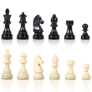 Piezas de Ajedrez de Plástico Estilo Alemán de Gran Venta, Altura del Rey 3.75 Pulgadas, Juego de Ajedrez Internacional Estándar para Club - Product Image 1