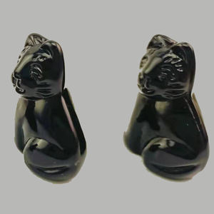 Décoration de vacances statue de verre en verre de chat chat noir - Product Image 5