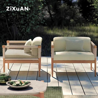 Fauteuil d'extérieur en aluminium et rotin nordique, moderne et imperméable, pour terrasse, jardin, hôtel, restaurant, balcon, usage commercial