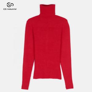 Jersey de invierno ajustado personalizado para mujer, suéter de cuello alto, prendas de punto de manga larga, tejido informal para niña - Product Image 5