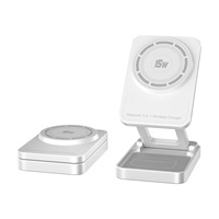 Chargeur sans fil magnétique pliable 3 en 1 15W avec contrôle de température TEC AI, support en aluminium pour téléphone, montre et écouteurs, idéal pour les voyages