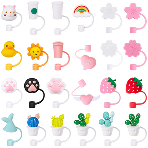 Vente en gros d'embouts de paille réutilisables anti-poussière en silicone pour décoration de fête - Product Image 2