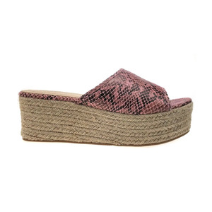 <span class=keywords><strong>Zapatos</strong></span> informales planos de piel sintética con estampado de animales para mujer, alpargatas de yute con estampado de serpiente, cajas de papel de cuña - Product Image 3