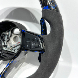 Volante de Fibra de Carbono Azul Forjado con Levas de Cambio Azules Forjadas, Apto para Volkswagen Mk8/<span class=keywords><strong>Golf</strong></span> 7/ GTI R 7.5 - Product Image 4