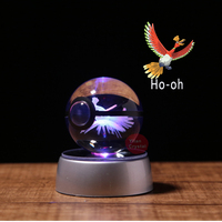 Boule de cristal 3D gravée au laser, faite à la main, personnalisée, jouets, jeux, lampe à changement de couleur, avec boîte cadeau pour la chambre des enfants, Noël