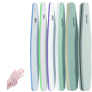 Lime à ongles jetable demi-lune double face gris et blanc en papier de verre, outil de polissage pour manucure - Product Image 1