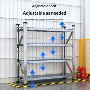 <span class=keywords><strong>ชั้น</strong></span><span class=keywords><strong>วาง</strong></span><span class=keywords><strong>ของ</strong></span>ในคลังสินค้าแบบปรับได้ ทำจากสแตนเลสอย่างดี ทนทานต่อการเกิดสนิม พร้อมแผ่นเจาะรู สำหรับห้องใต้ดินหรือห้อง<span class=keywords><strong>เย็น</strong></span> - Product Image 4