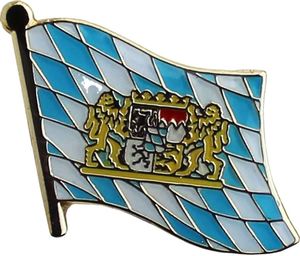 Insignia de la bandera de Baviera (León) con proceso de pintura horneada y estampado, modelo deportivo para recuerdos promocionales del Día Nacional - Product Image 1