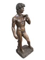 Statue de David en bronze de 175 cm, sculpture métallique de grande taille pour l'extérieur