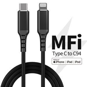 ISO9001/sedex/mfi ได้รับการรับรอง C94ไนลอนถักเปีย MFI USB C TO L PD 3A ชาร์จเร็วสำหรับ <span class=keywords><strong>iPhone</strong></span> สำหรับ iPad ชาร์จและ USB Data - Product Image 1