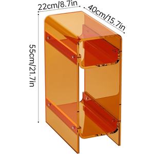 Clear Acrylic <strong>Side</strong> <strong>Table</strong>, Narrow Nightstand Bedside <strong>Table</strong> for Bedroom, <strong>Skinny</strong> Small End <strong>Table</strong> - Product Image 2
