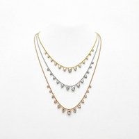 Chaîne perlée en argent S925 en gros avec pendentif Moissanite dégradé 6g, bijoux de luxe délicats et étincelants couleur D plaqués or, cadeau