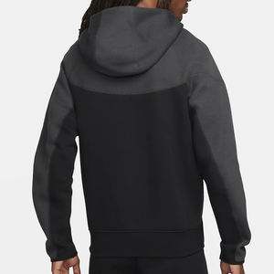 时尚新款设计高品质浅紫色重量级400gsm透气色块全拉链男式连帽衫 - Product Image 2