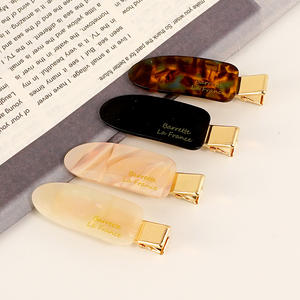 YIYI 6,5 cm coreano Simple Mini pinza de pelo elegante <span class=keywords><strong>Clip</strong></span> inferior de Metal dorado <span class=keywords><strong>Clip</strong></span> de garra de acetato personalizar accesorios para el cabello de alta calidad - Product Image 6