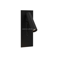 Applique murale de lecture rotative Type-C, lampe murale de chevet réglable pour hôtel et villa
