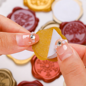 Etiquetas de Cera Pequeñas, Mini Sellos de Cera para Sellar, Estampado en Relieve con Patrón de Hojas, Forma Irregular, Pegatinas Decorativas para el Hogar - Product Image 4