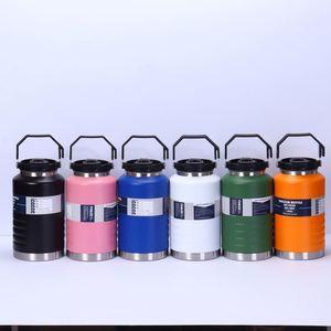 New Large-Capacity <b>Thermos</b> Cup 304 Stainless Steel Double-Layer Vacuum Barrel Handle Outdoor Portable Exercise Design Double - Product Image 3