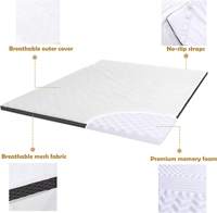 Surmatelas en mousse à mémoire de forme avec tissu en maille respirante et fermeture éclair