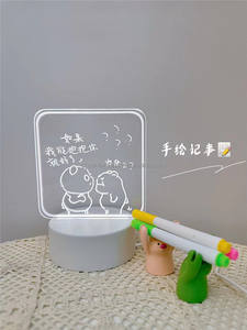 定制DIY USB发光二极管夜灯信息记字板灯带支架可擦除情人透明亚克力绘画情人节礼物 - Product Image 5