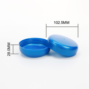 Pot vide en plastique HDPE noir personnalisé de 500 ml pour protéines, compléments alimentaires et produits de santé, avec bouchon à vis bleu. - Product Image 5