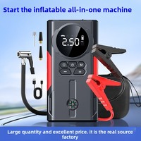 Démarreur d'urgence 12V pour voiture/moto avec pompe à air intégrée, courant de crête 1000A, batterie 8000mAh, affichage numérique, éclairage LED et gonfleur de pneus
