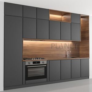 Mini cocina modular Moderno grano <span class=keywords><strong>de</strong></span> madera Melamina y laca Muebles <span class=keywords><strong>Baratos</strong></span> Diseño <span class=keywords><strong>de</strong></span> gabinete <span class=keywords><strong>de</strong></span> cocina - Product Image 1
