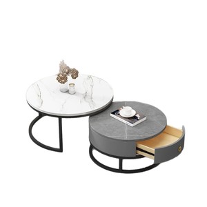 Table basse de tiroir de panneau de roche de combinaison de marbre à la mode pour de petits appartements meubles de maison pour le salon - Product Image 1