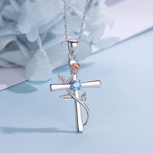 Collana con ciondolo a forma di fiore per donna, gioielli alla moda in stile rosa, regalo per l'uso quotidiano - Product Image 2