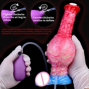 NNSX Inflatable Squirting Horse <b>Dildo</b> Silicone Toys Knot Animal Ejaculation Penis Clitoris Massage Adult Products for Women - Product Image 4