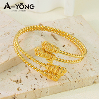 Nouveaux bracelets à visser plaqués or 24 carats, design haut de gamme, vente en gros, style Dubaï, bracelets pour femmes pour les fêtes