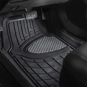 Rubber Zwart Pvc Auto Vloermat Met Custom Aluminium Patch