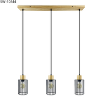 Lámpara Colgante Moderna de Metal y Hierro con LED, 220V, Negra, para Decoración del Hogar, Restaurante, Bar, Cafetería, Dormitorio, Cocina, Isla