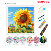 Peintures sur toile personnalisées de haute qualité, tournesols, kit de peinture au diamant 5D à poinçonner soi-même pour l'artisanat et la décoration intérieure