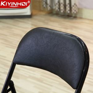 Silla industrial plegable de metal para exteriores, silla de comedor de bambú para relajarse, oficina, conferencia, venta al por mayor - Product Image 5