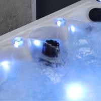 Jacuzzi de Hidromasaje de Primera Calidad con 38 Chorros y Calentador de Temperatura Constante, Moderno Jacuzzi Independiente de Acrílico para 4 Personas, Ideal para Cabañas de Vacaciones