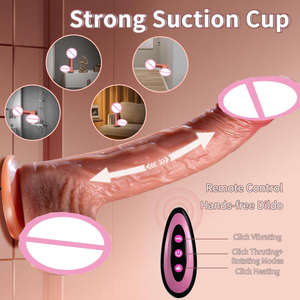 Dildo Vibratore Pulsante Riscaldante Anale/Vaginale in Silicone Giocattoli Erotici per Adulti Giocattoli del Piacere con Telecomando per Donne - Product Image 4