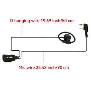 Casque de type Q à 2 broches ET-ERQA10 avec écouteur PTT pour la série Baofeng, CP1660 CP1200 TK-2107 TK-3107 TC-508 TC-518 Radio portable - Product Image 3