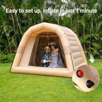 Tente de camping gonflable d'extérieur, tente familiale automatique Oxford pour 3 à 5 personnes avec auvent pour le camping en pleine nature